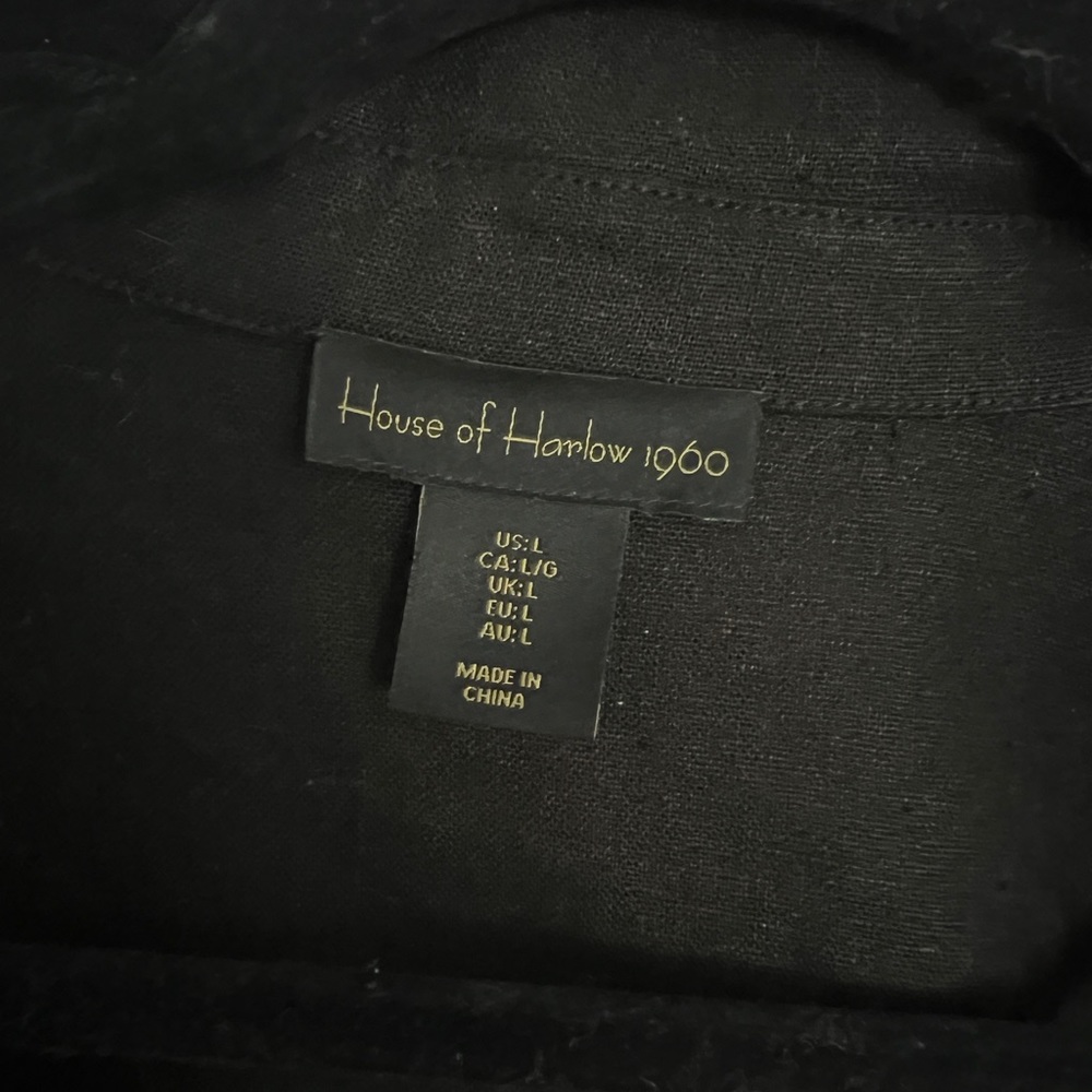 House of Harlow 1960 Womens Tie Front Top Large Linen NWT - Picture 5 of 5